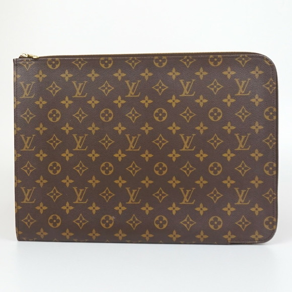 Louis Vuitton Shoulder Bag Document Brown Monogram Men Pochette - Picture 1 of 8